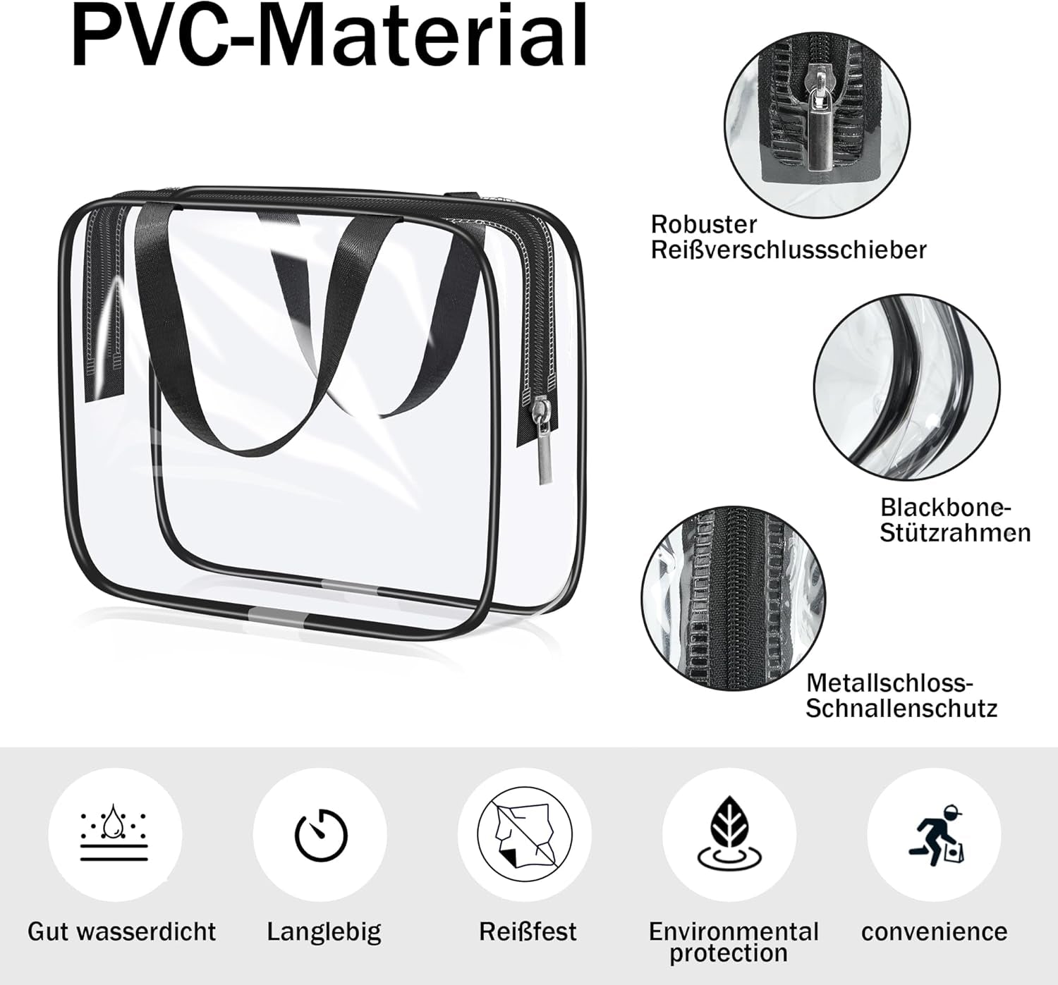 Transparente Kulturbeutel, Kulturbeutel Flugzeug Für Frauen, PVC Reisebeutel Flugzeug Für Männer, Handgepäck Flüssigkeiten, Transparente Aufbewahrungstasche, Wasserdichte Kosmetiktasche