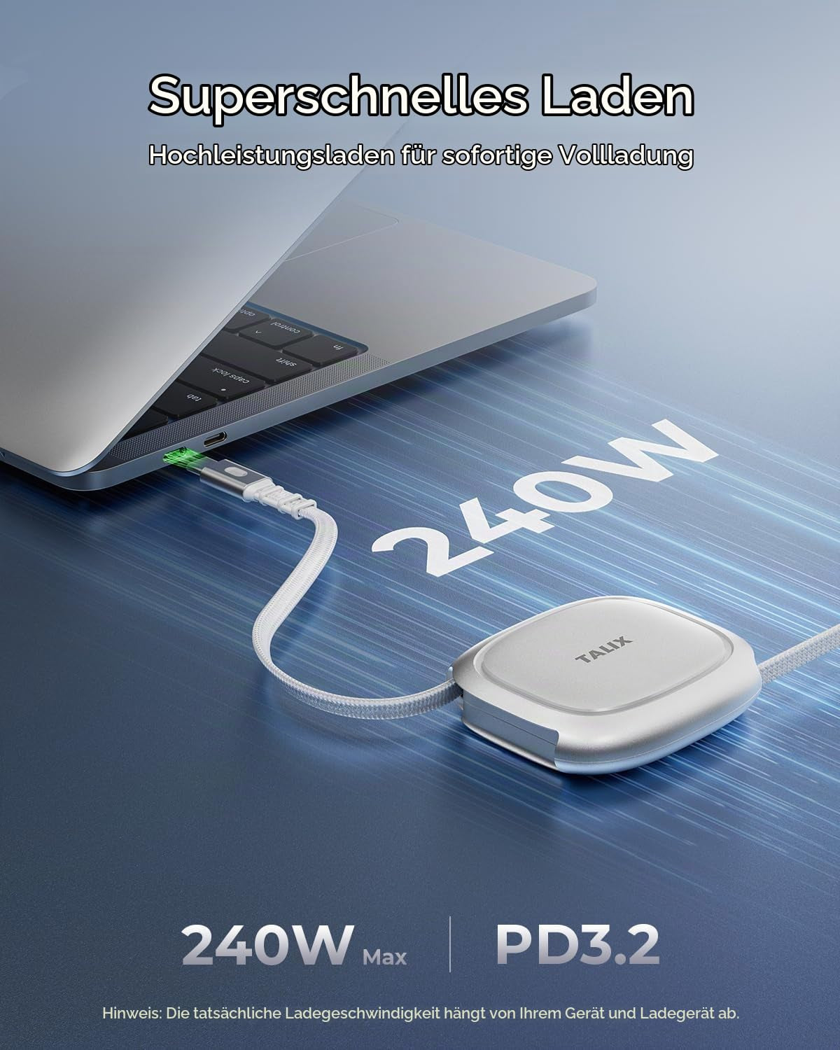 Qlex Einziehbares Usb-C-Auf-Usb-C Kabel, 240 W Schnellladen (PD 3.2), 1,2 M Rollbares Typ-C Ladekabel, Kompakt & Tragbar, Für Iphone 16/15 Pro Max, Ipad, Macbook, Galaxy S25/S24