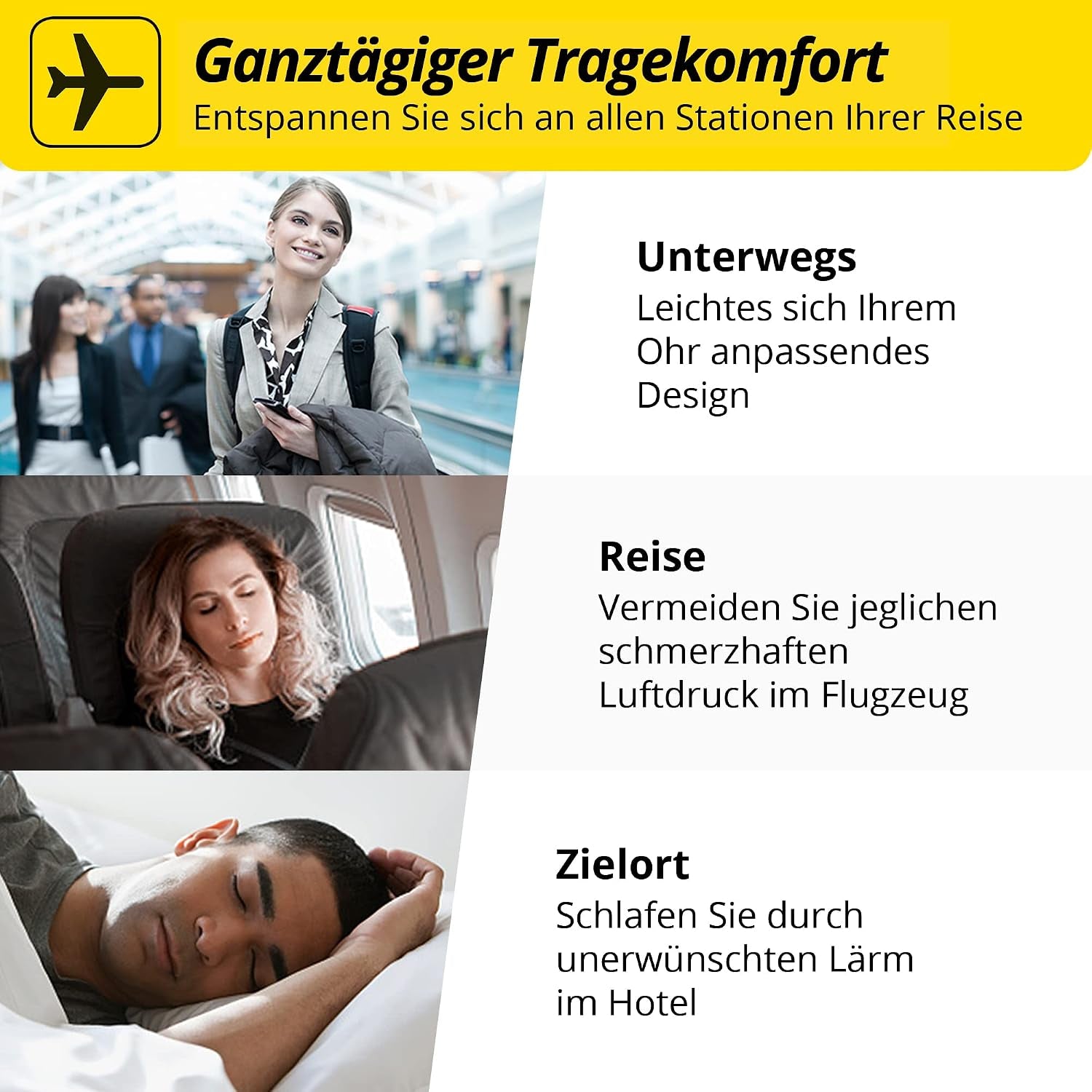 Alpine Flyfit Gehörschutz Ohrstöpsel Für Flugzeuge - Regulieren Den Luftdruck Zur Vorbeugung Von Trommelfellschmerzen - Weiche Filter Für Reisen - Bequemes Hypoallergenes Material - Wiederverwendbar