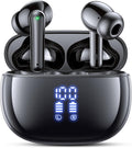 Bluetooth 5.3 Kopfhörer Kabellos, in Ear Bluetooth Kopfhörer Mit 4 ENC Mikrofonen, 48 Std Spielzeit, LED Anzeige, Hifi Stereo Sound, IPX7 Wasserdichte Sport Kopfhörer – Schwarz