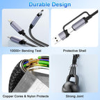 100 W Usb-C-Multi-Schnellladekabel, 1,8 M, 5-In-1-Nylongeflecht Mit Micro-Usb-Typ-C-Lightning-Anschluss Für Iphone, Kompatibel Mit Iphone 16, 15, 14, 13, 12, 11, X Pro Max, Samsung S24, 23, 22