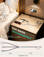 3 in 2 Ladekabel Für Apple Watch USB C Kabel Multi Charger Cable Kompatibel Mit Iwatch Ultra/Se/11/10/9/8/7/6/5/4/3/2/1 Iphone 17-11/Galaxy S23-1.25M Für Camping Travel Outdoor, Für Flugzeug Gadgets