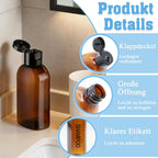 6 Stück Reiseflaschen Für Toilettenartikel,100Ml Reiseflaschen Set Mit Flip Cap Mit Etiketten,Wiederverwendbar Reiseflaschen Zum Befüllen,Geeignet Für Toilettenartikel/Camping/Reisen(Braun)