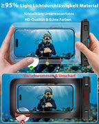 YOSH Wasserdichte Handyhülle [2 Stück], 7,0 Zoll IPX8 Unterwasser Handyhülle, Wasserfeste Handytasche Für Iphone 17 16 15 14 Pro Max XS Samsung S26 S25 S24 S23 Ultra A56 Xiaomi 17 15- Clear