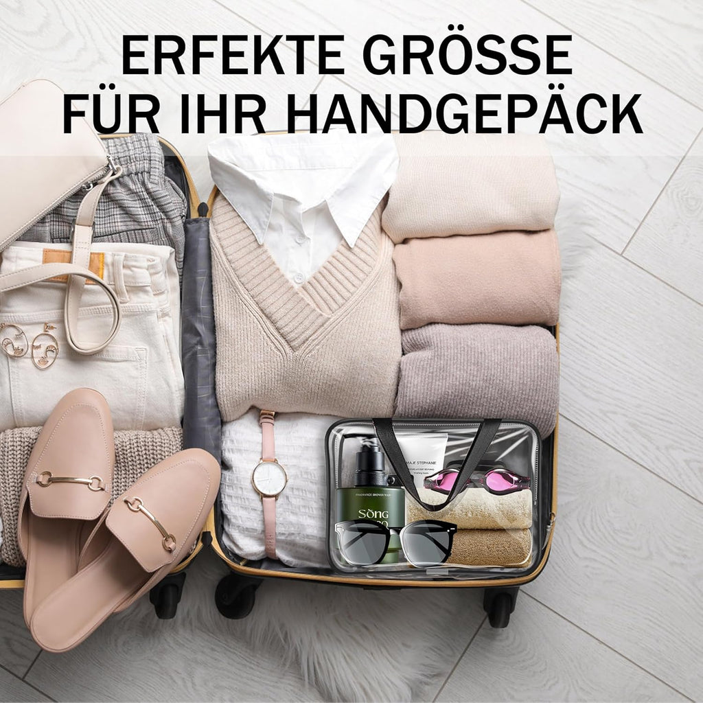 Transparente Kulturbeutel, Kulturbeutel Flugzeug Für Frauen, PVC Reisebeutel Flugzeug Für Männer, Handgepäck Flüssigkeiten, Transparente Aufbewahrungstasche, Wasserdichte Kosmetiktasche