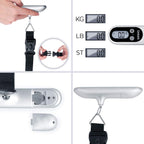 Duronic LS1014 Gepäckwaage, 50 Kg Digitale Kofferwaage, Hängewaage Mit LCD Und Tara Funktion, Fischwaage Digitalwaage Handwaage Waage, Option Für Zielgewicht, Reisegepäckwaage Digitalwaage