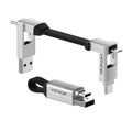 Rolling Square Incharge 6 - Schlüsselanhänger Mit Usb-C-Kabel, Universal-Smartphone-Kabel, Geschenk Für Männer, Handy-Aufladegerät 6-In-1, Technologisches Gadget, Silber, Lightning-Kabel 15 W