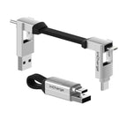 Rolling Square Incharge 6 - Schlüsselanhänger Mit Usb-C-Kabel, Universal-Smartphone-Kabel, Geschenk Für Männer, Handy-Aufladegerät 6-In-1, Technologisches Gadget, Silber, Lightning-Kabel 15 W