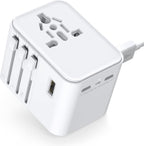 2025 Neueste Reiseadapter Weltweit, Universal Reisestecker Mit 2USB a Und 2 USB C,Internationaler Stecker Traval Adapter Für Deutschland USA England Australien Japan,Travel Essentials