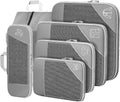 Grau Koffer Organizer Set, 6 Teilige Compression Packing Cubes, Kofferorganizer, Travel Organizer, Kompression Packwürfel Set Für Koffer Rucksack Handgepäck