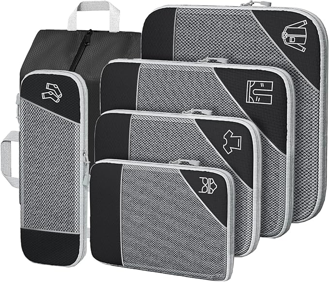 Packing Cube Set 6-Piece – Compression, Suitcase Organizer