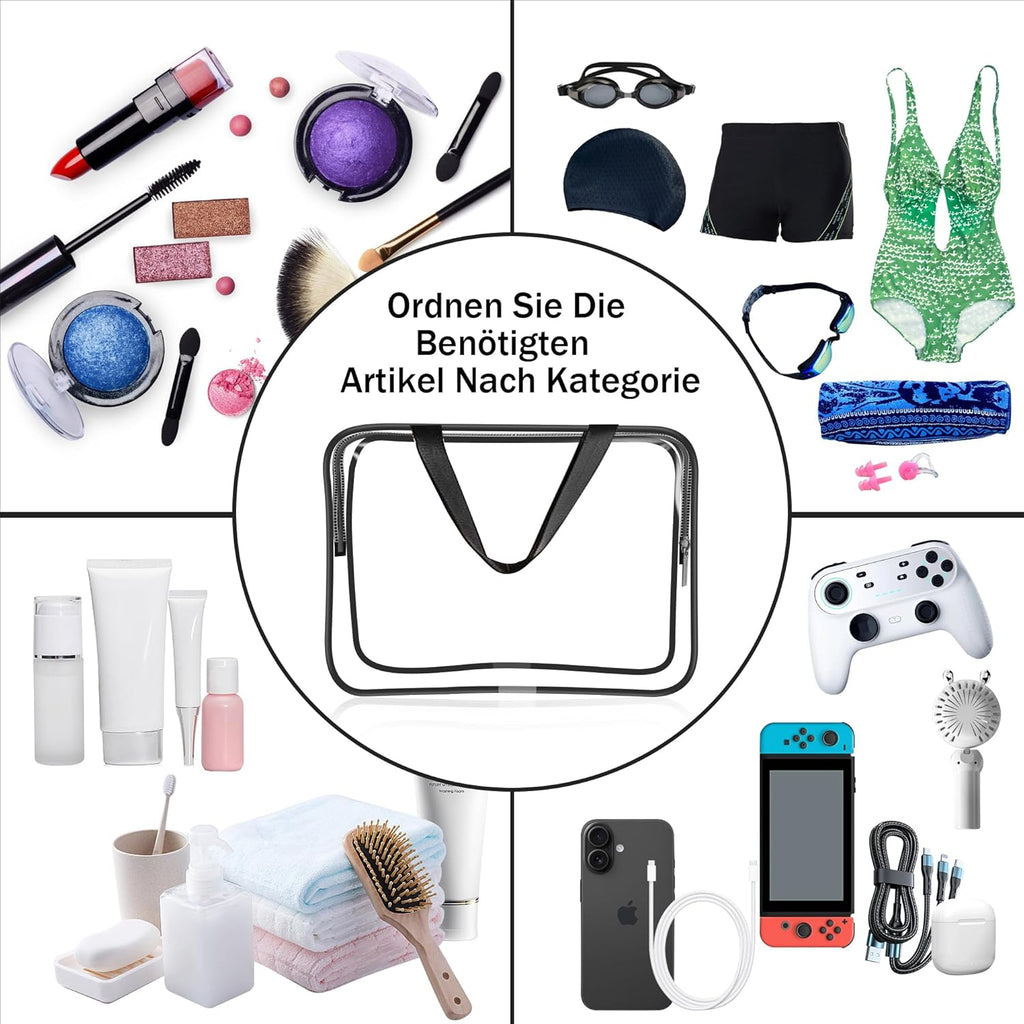 Transparente Kulturbeutel, Kulturbeutel Flugzeug Für Frauen, PVC Reisebeutel Flugzeug Für Männer, Handgepäck Flüssigkeiten, Transparente Aufbewahrungstasche, Wasserdichte Kosmetiktasche