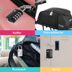 ZHEGE TSA Schlösser, Kofferschlösser, 4-Stellig Schlösser (2, Schwarz) | Rucksack Schloss Für Koffer, Tasche, Rucksäcke, Gepäckschloss, Kleines Vorhängeschlösser Zahlenschlösser Spind