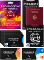 TÜV Geprüfte RFID Blocker NFC Kartenhülle | 12 Schutzhüllen Für Kreditkarte, EC Karte, Bankkarte & Reisepass | Scheckkartenhülle Kreditkarten Schutzhülle Bankomatkarten Bankkarten Karten Schutz Hülle