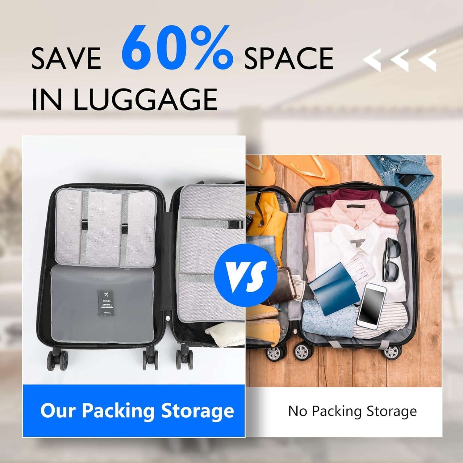 Kofferorganizer-Set in Beige, 11-Teiliges Packwürfel-Set, Wasserdichte Reisetaschen, Urlaubs- Und Reiseorganizer (Grau)