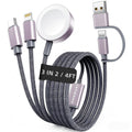 3 in 2 Ladekabel Für Apple Watch USB C Kabel Multi Charger Cable Kompatibel Mit Iwatch Ultra/Se/11/10/9/8/7/6/5/4/3/2/1 Iphone 17-11/Galaxy S23-1.25M Für Camping Travel Outdoor, Für Flugzeug Gadgets
