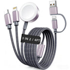 3 in 2 Ladekabel Für Apple Watch USB C Kabel Multi Charger Cable Kompatibel Mit Iwatch Ultra/Se/11/10/9/8/7/6/5/4/3/2/1 Iphone 17-11/Galaxy S23-1.25M Für Camping Travel Outdoor, Für Flugzeug Gadgets