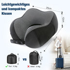 Cirorld Nackenkissen Flugzeug, Nackenhörnchen Erwachsene, Reisekissen Memory Foam, Verstellbares Kompaktes Nackenkissen Reise, Ergonomisches Weich Atmungsaktiv Mit Ohrstöpseln, Augenmaske,Tragetasche
