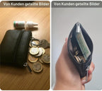Super Mini Schwarz Leder Schlüsseletui Schlüsseltasche Klein Für Herren Damen