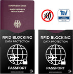 TÜV Geprüfte RFID Blocker NFC Kartenhülle | 12 Schutzhüllen Für Kreditkarte, EC Karte, Bankkarte & Reisepass | Scheckkartenhülle Kreditkarten Schutzhülle Bankomatkarten Bankkarten Karten Schutz Hülle