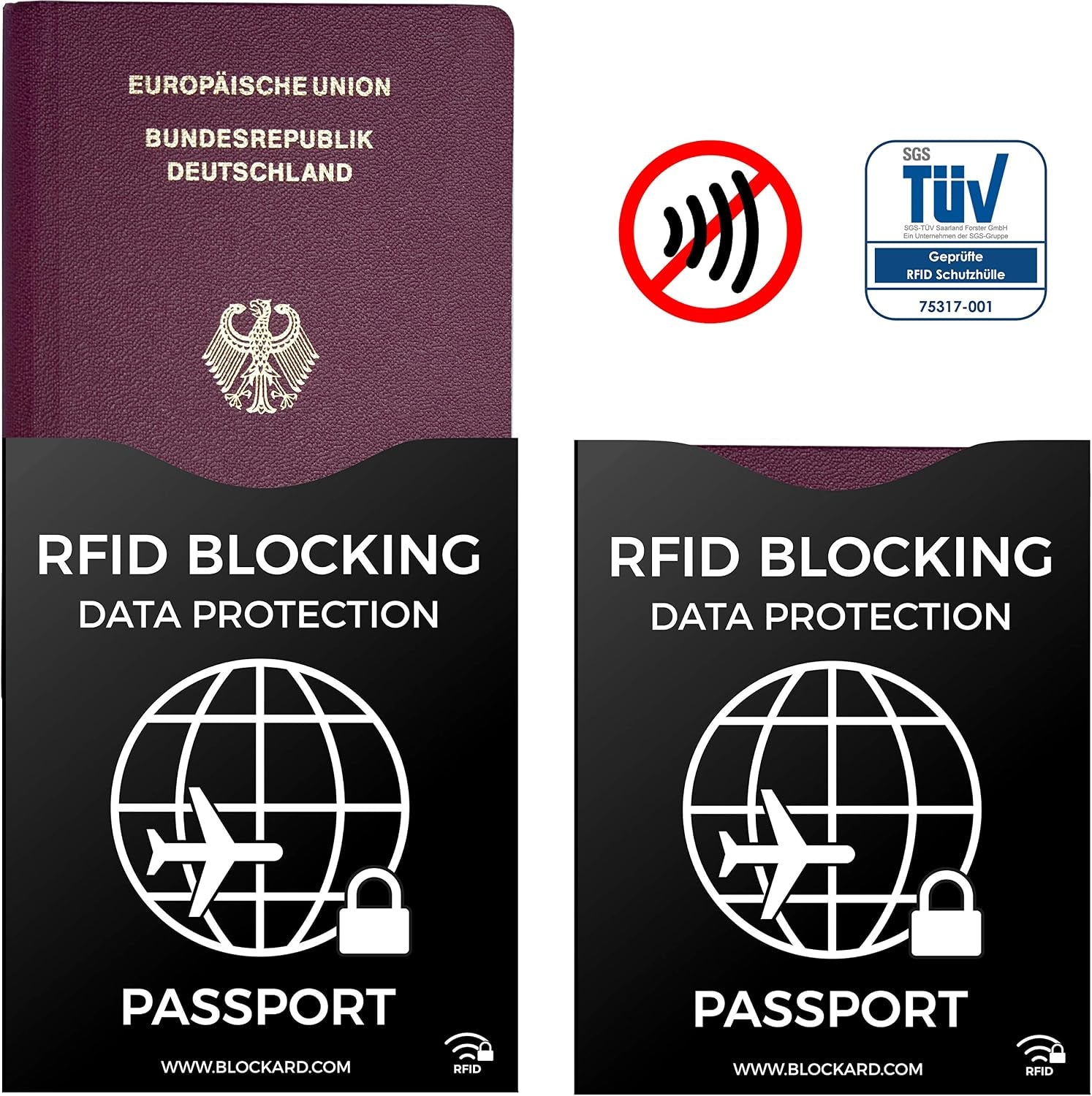 TÜV Geprüfte RFID Blocker NFC Kartenhülle | 12 Schutzhüllen Für Kreditkarte, EC Karte, Bankkarte & Reisepass | Scheckkartenhülle Kreditkarten Schutzhülle Bankomatkarten Bankkarten Karten Schutz Hülle
