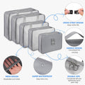 Kofferorganizer-Set in Beige, 11-Teiliges Packwürfel-Set, Wasserdichte Reisetaschen, Urlaubs- Und Reiseorganizer (Grau)
