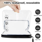 4Er Set Transparenter Kulturbeutel Flugzeug Beutel Flüssigkeiten, 1 Liter Beutel Flugzeug Kulturbeutel Reise Kosmetiktasche - Wasserdicht Auslaufsicher 20X20Cm Mit Griff Flughafen-Konform