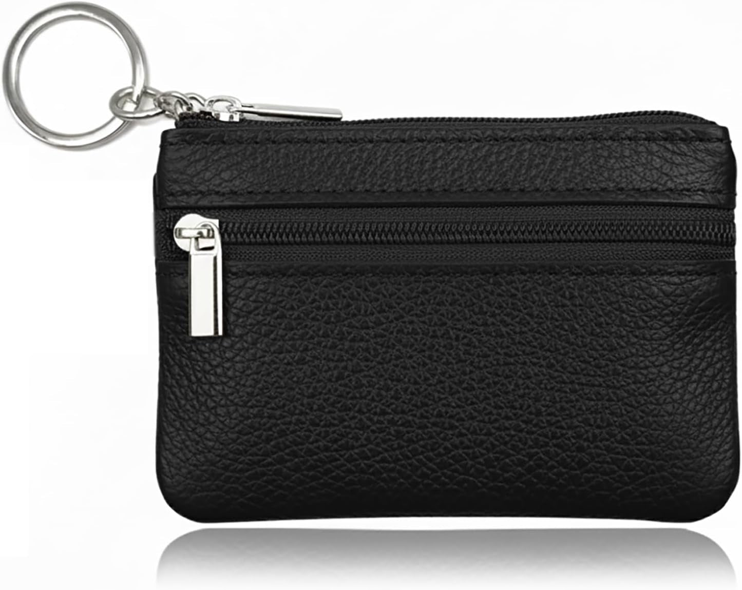 Super Mini Schwarz Leder Schlüsseletui Schlüsseltasche Klein Für Herren Damen