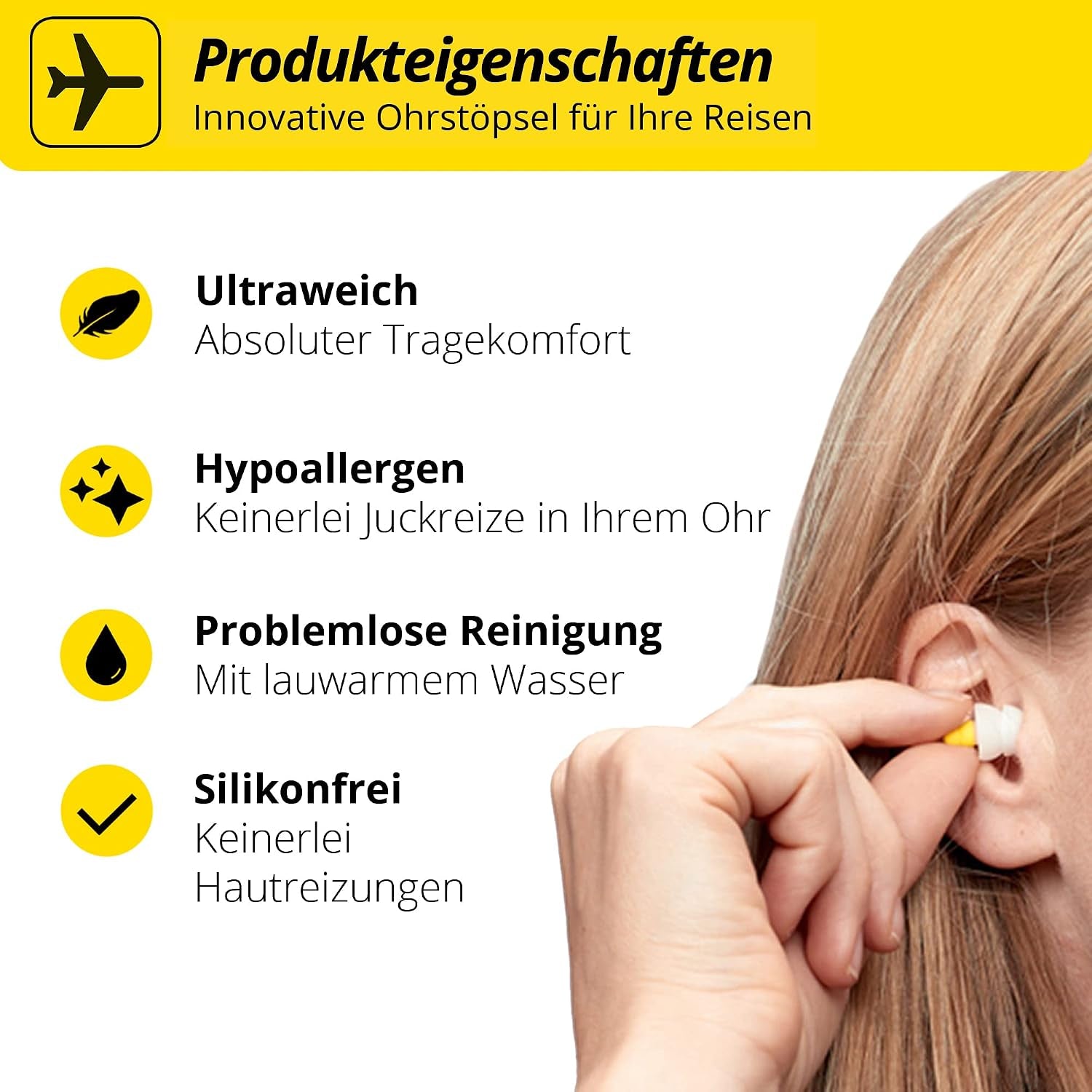 Alpine Flyfit Gehörschutz Ohrstöpsel Für Flugzeuge - Regulieren Den Luftdruck Zur Vorbeugung Von Trommelfellschmerzen - Weiche Filter Für Reisen - Bequemes Hypoallergenes Material - Wiederverwendbar