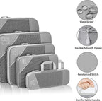 Grau Koffer Organizer Set, 6 Teilige Compression Packing Cubes, Kofferorganizer, Travel Organizer, Kompression Packwürfel Set Für Koffer Rucksack Handgepäck