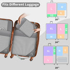 Grau Koffer Organizer Set, 6 Teilige Compression Packing Cubes, Kofferorganizer, Travel Organizer, Kompression Packwürfel Set Für Koffer Rucksack Handgepäck