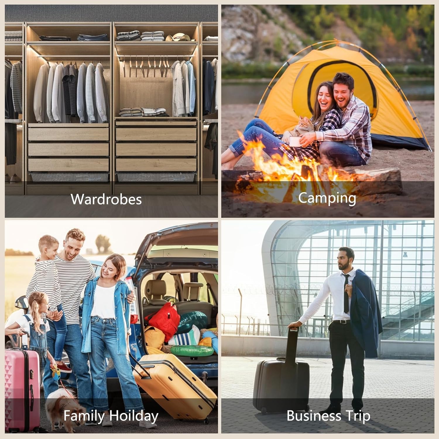 Kofferorganizer-Set in Beige, 11-Teiliges Packwürfel-Set, Wasserdichte Reisetaschen, Urlaubs- Und Reiseorganizer (Grau)
