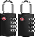 ZHEGE TSA Schlösser, Kofferschlösser, 4-Stellig Schlösser (2, Schwarz) | Rucksack Schloss Für Koffer, Tasche, Rucksäcke, Gepäckschloss, Kleines Vorhängeschlösser Zahlenschlösser Spind