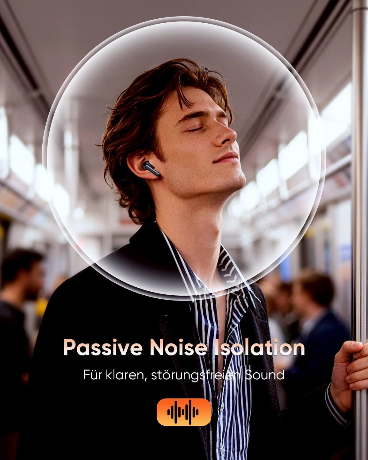 Bluetooth 5.3 Kopfhörer Kabellos, in Ear Bluetooth Kopfhörer Mit 4 ENC Mikrofonen, 48 Std Spielzeit, LED Anzeige, Hifi Stereo Sound, IPX7 Wasserdichte Sport Kopfhörer – Schwarz