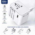Universal Travel Adapter Worldwide – 2× USB-A & 2× USB-C