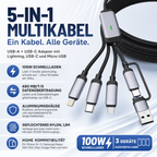 5-in-1 USB-C Charging Cable 1.8m – 100W Fast Charging