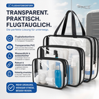 Transparent Toiletry Bag Airplane – PVC, Waterproof