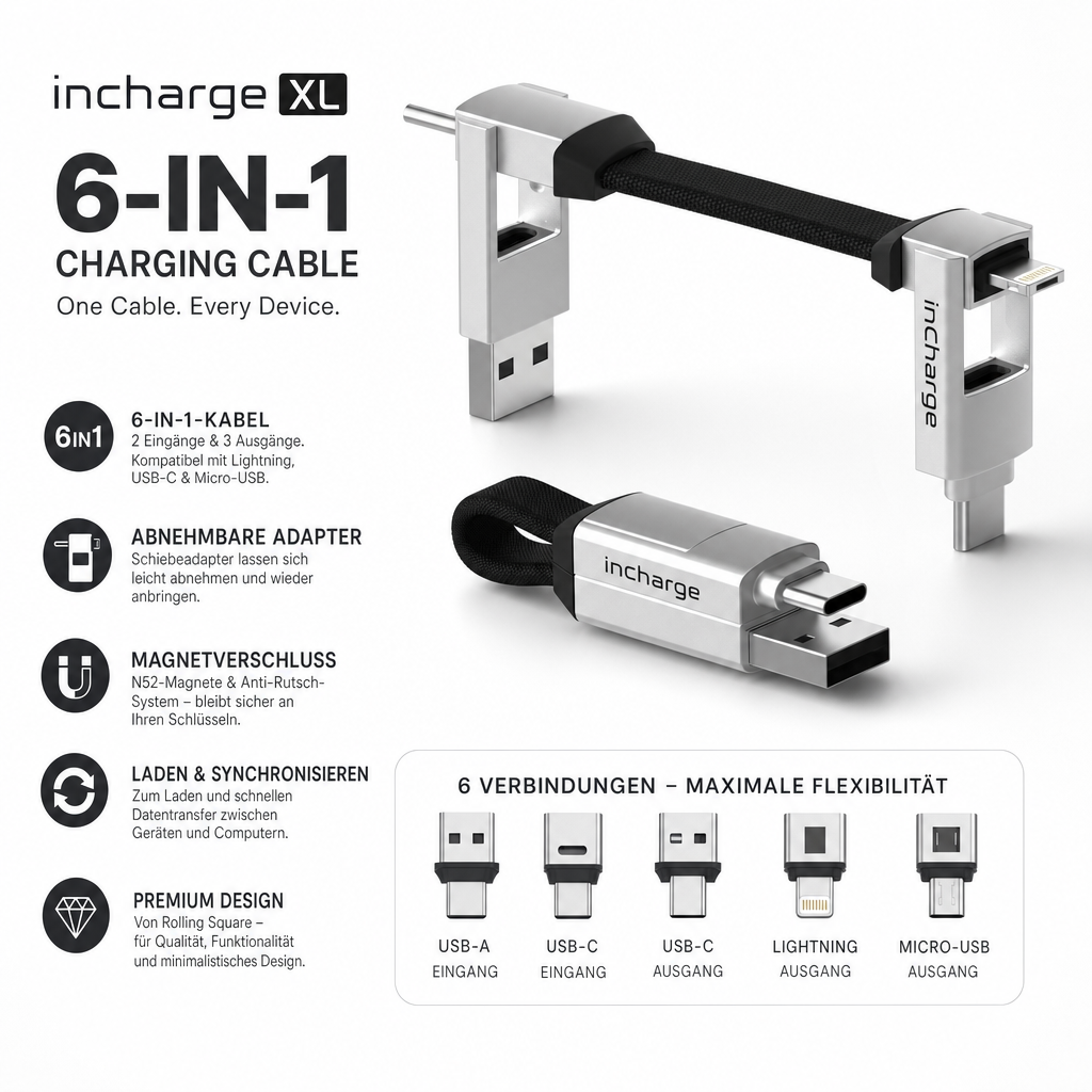 Rolling Square Incharge 6 in 1 - Schlüsselanhänger
